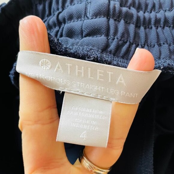 Athleta Metropolis Straight Leg Pant Athlesuire Navy Blue Stretch Zipper Ankle 4 - Picture 9 of 13